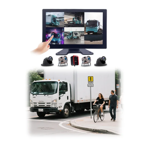 10.1" 5CH Vehicle Monitor System 1080P Rearview Mirror Camera Video Recorder