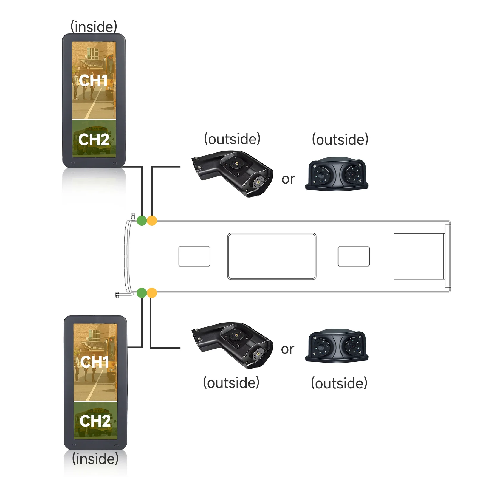 12.3 Inch IPS Truck Bus Electronic Rearview Mirror with 2CH camera