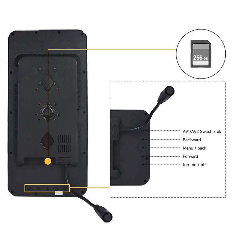 12.3 Inch IPS Truck Bus Electronic Rearview Mirror with 2CH camera