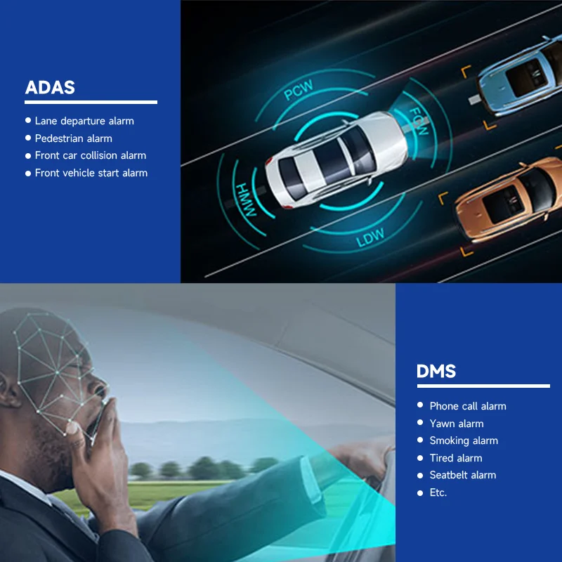 4G AI Dash Cam 2 Channel with ADAS DSM CMS for Taxi Fleet Management