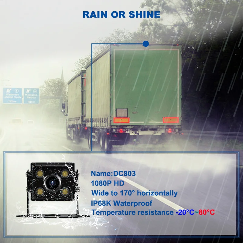 7 Inch Monitor Car Reversing Aid with 1080P AHD Rear View Camera
