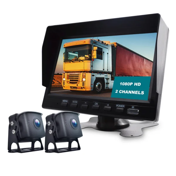 7" 2CH Video Recorder Parking System with 1080P IP68 Waterproof Camera