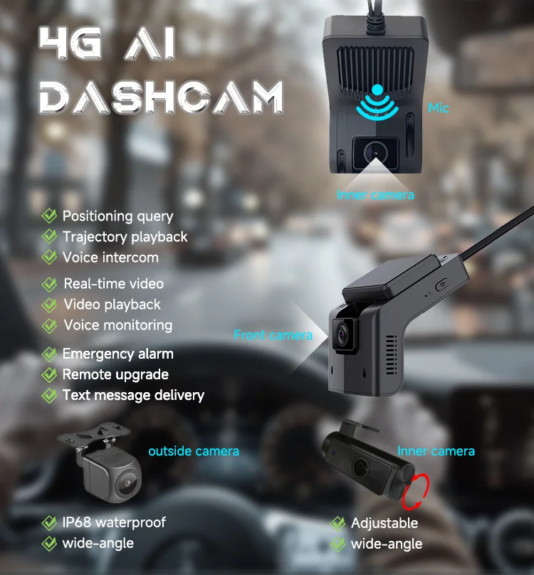 4G AI Dual Dash Cam