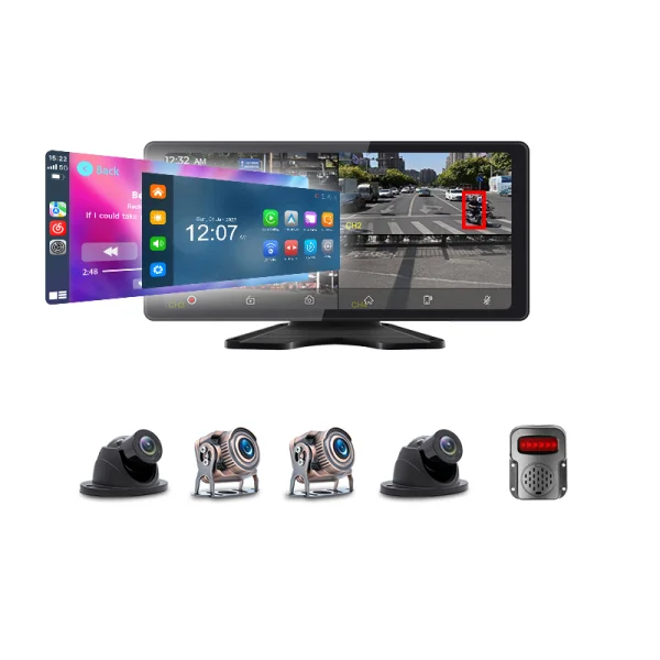 10.36" Wireless Apple Carplay Screen for Car 4K Dash Cam GPS Navigation