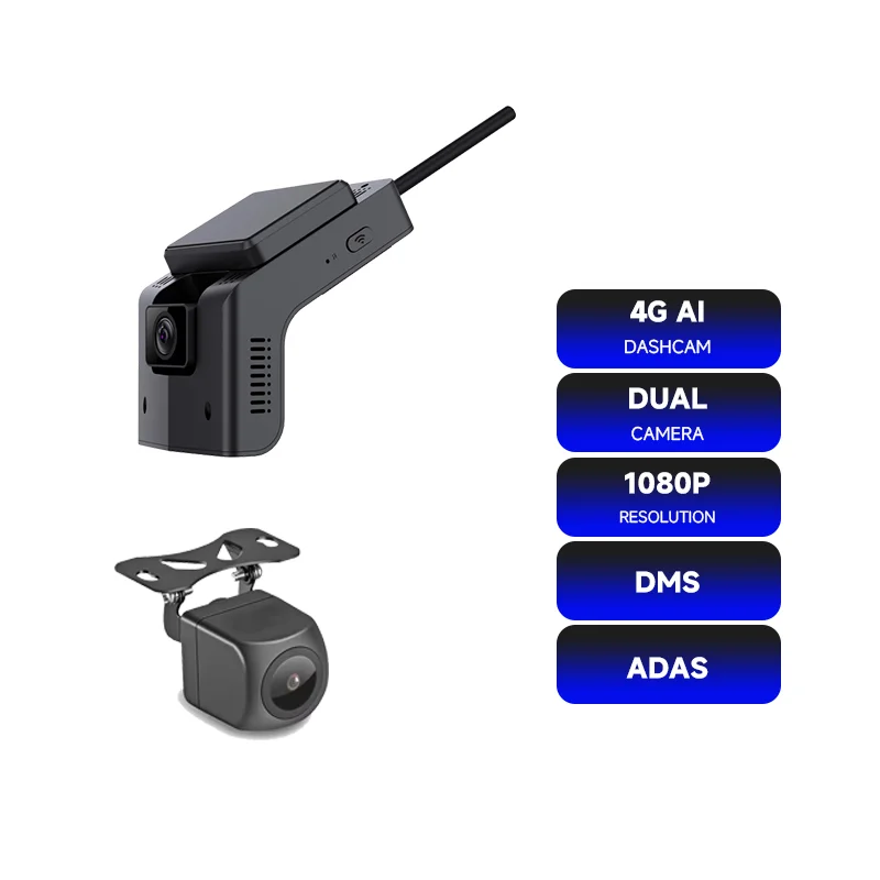 3 Channel 4G AI Dashcam with ADAS DMS GPS WIFI for Fleet Management