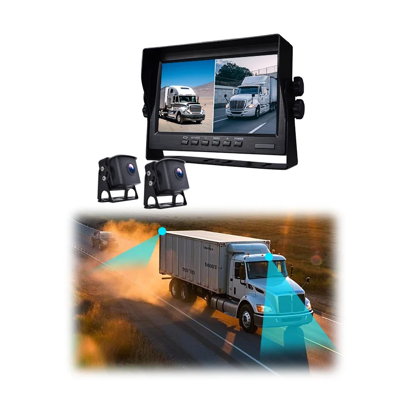 7" 2CH Video Recorder Parking System with 1080P IP68 Waterproof Camera