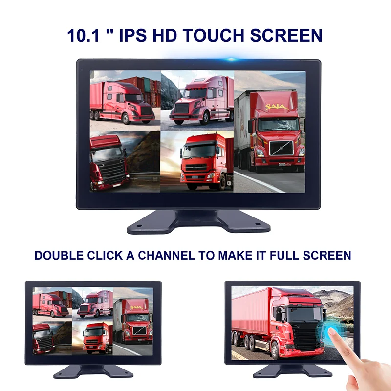 10.1" 5CH Vehicle Monitor System 1080P Rearview Mirror Camera Video Recorder
