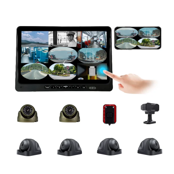10.1" 8CH 4G Driving Recorder System 360° Panoramia Perspective Touch Monitor