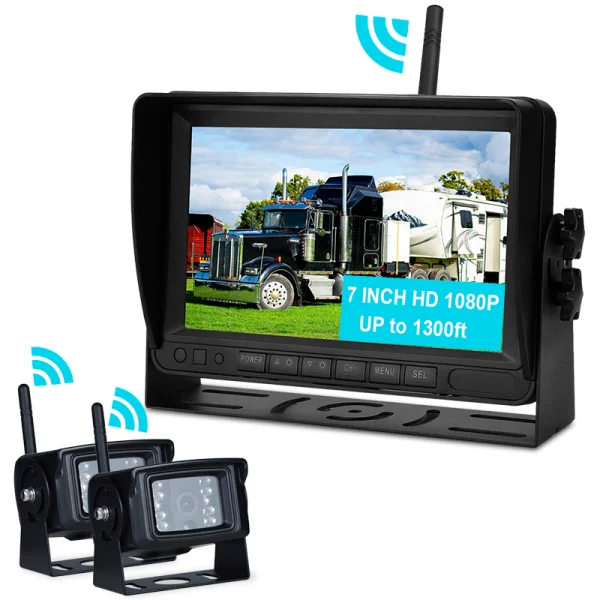 1080P Night Vision Wireless Backup Camera with 2CH 7" IPS Screen