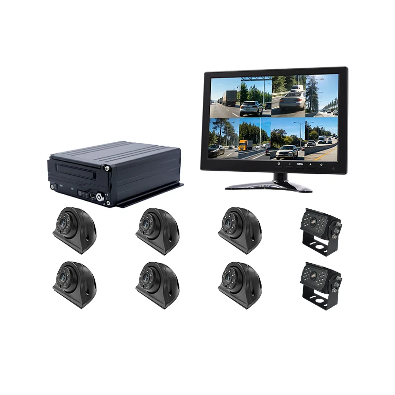 8CH Truck Mobile MDVR 7 Inch Monitor AHD IP68 Waterproof Camera OEM/ODM
