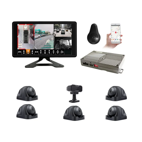 6 channel Mobile DVR System 360° blind spot monitoring system for trucks