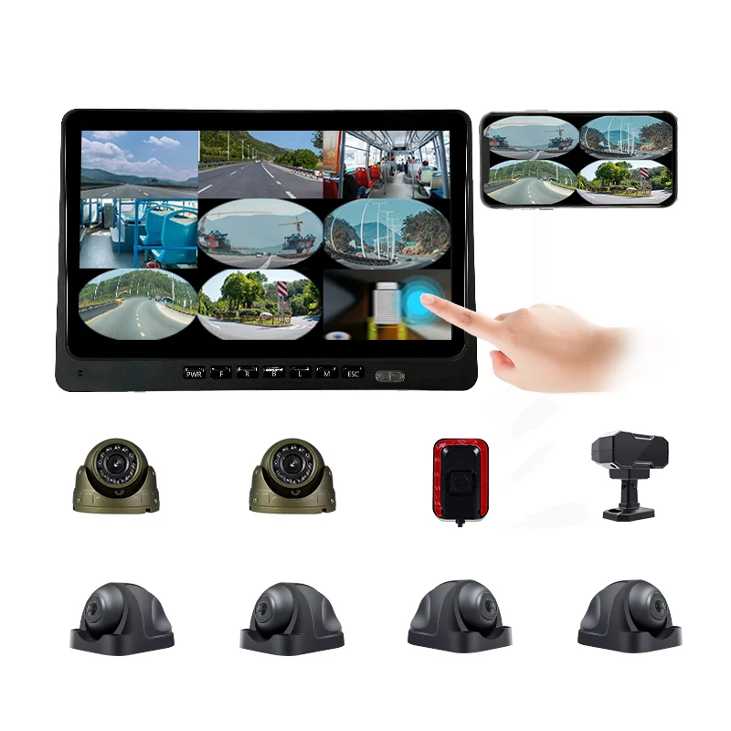 10.1" 8CH 4G Driving Recorder System 360° Panoramia Perspective Touch Monitor